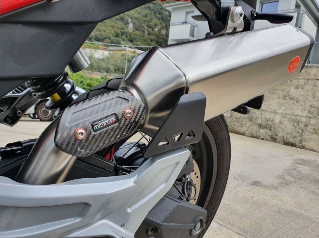 Mistral Ice Gray EXAGON slip-on muffler 2021 and newer V85TT