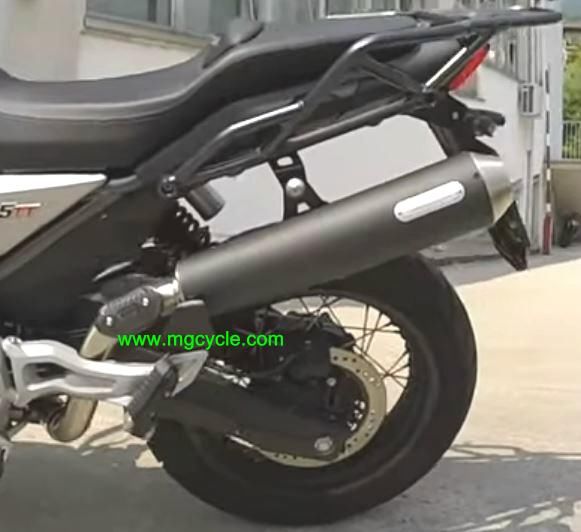 Black anodized stainless steel conical silencer MG V85TT EURO5+