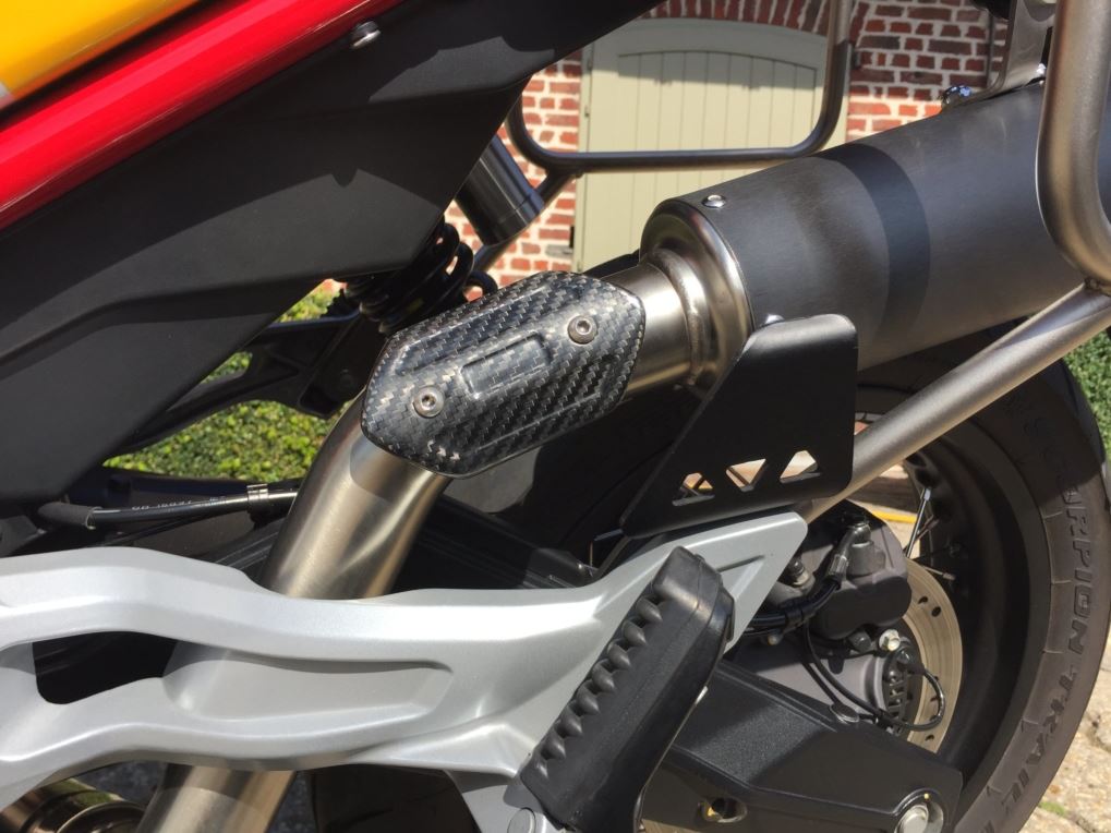 Black anodized stainless steel conical silencer MG V85TT EURO5+