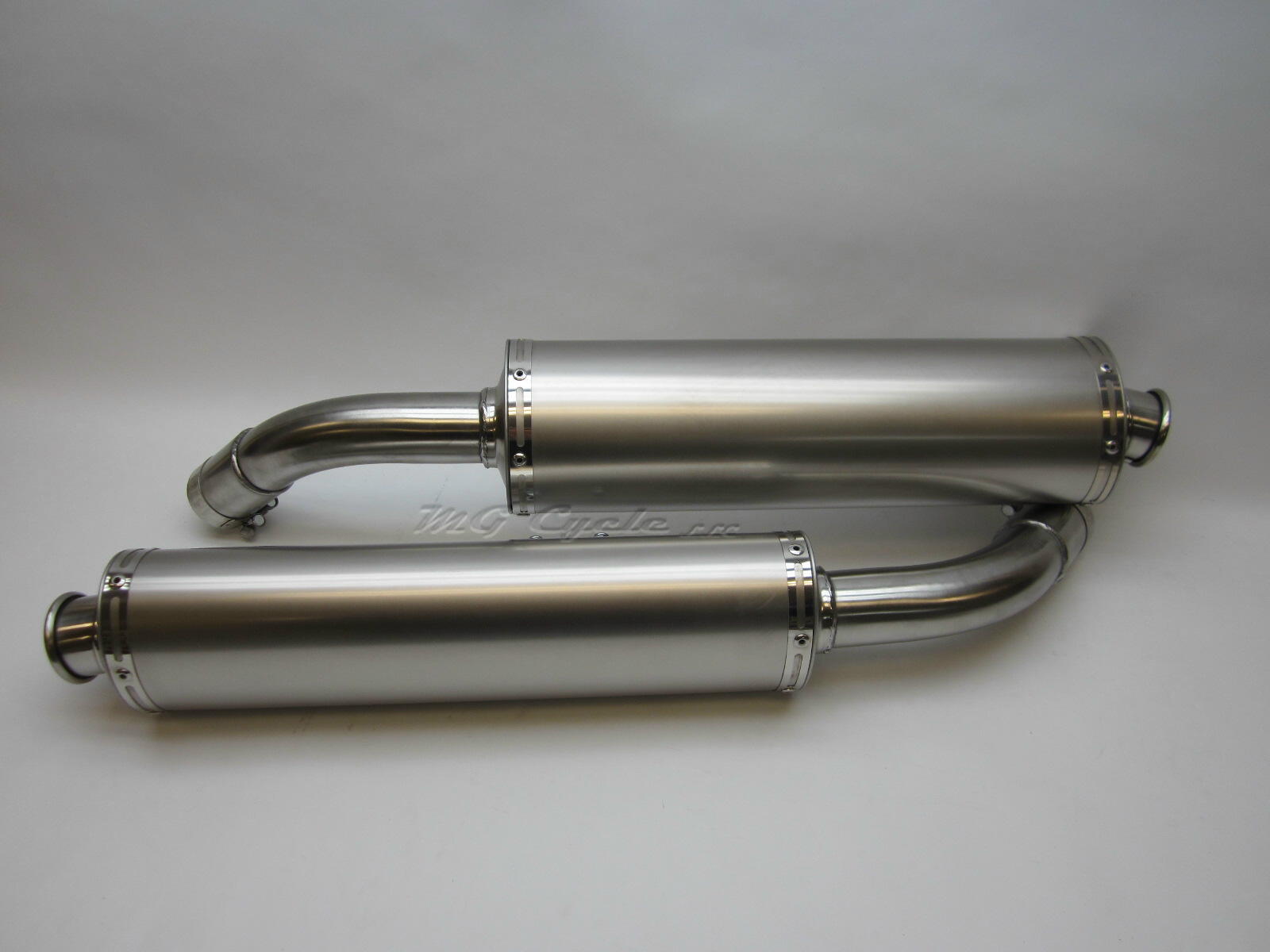 Polished Mistral stainless oval mufflers V11 Sport & V11 LeMans