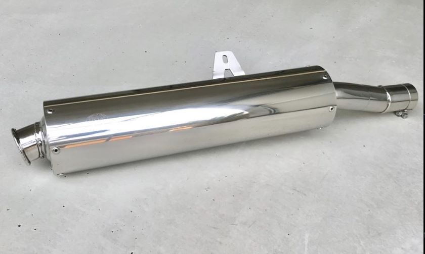 Mistral stainless slip-on muffler for Quota 1100 ES