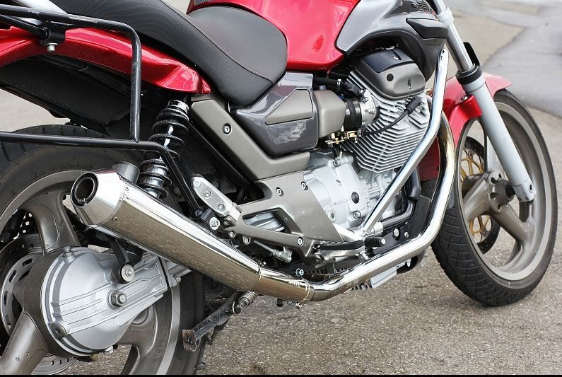 Satin Mistral conical slipon muffler Nevada ClassicIE & Breva750