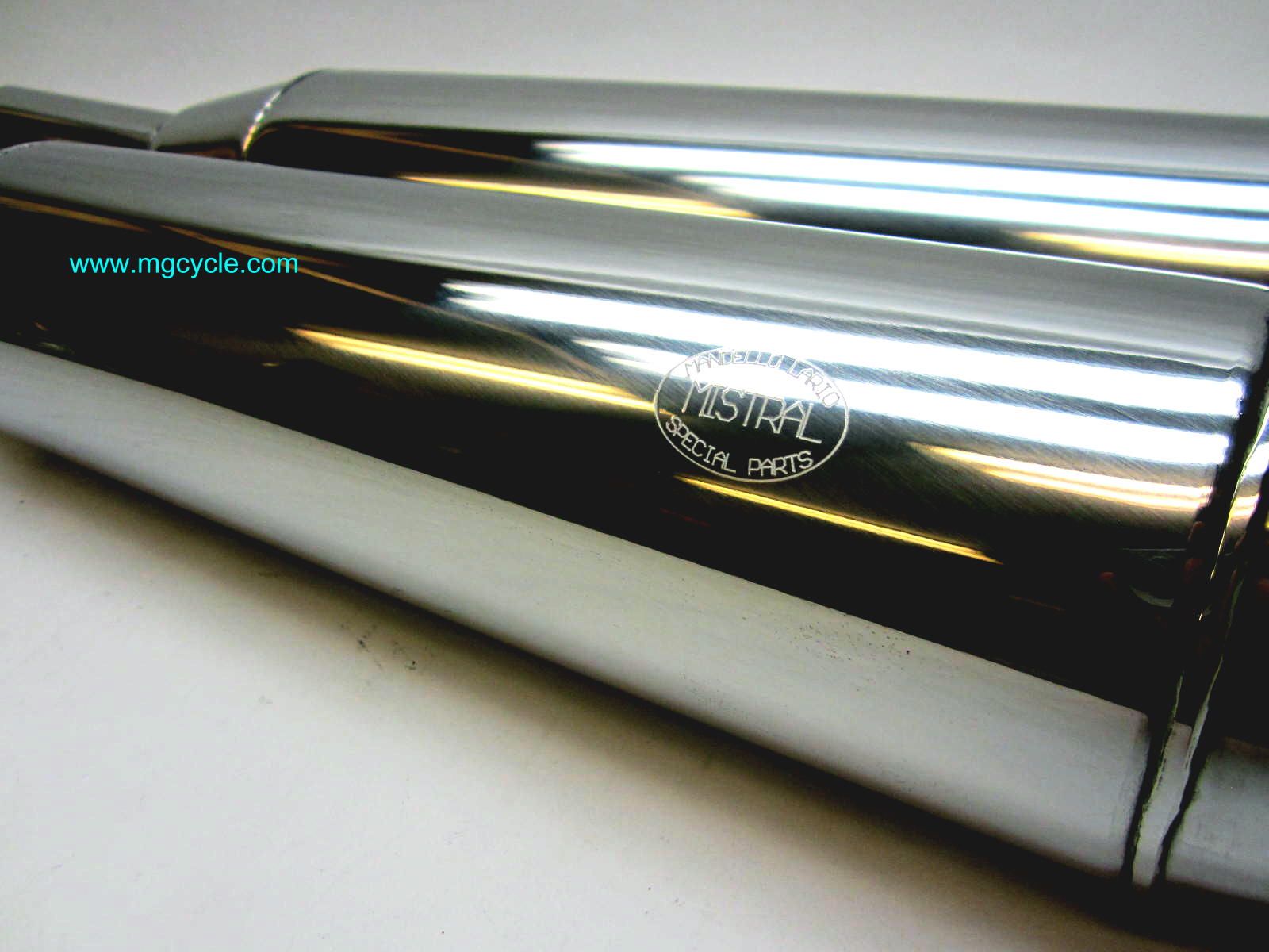 Mistral muffler set for V65 Lario - polished