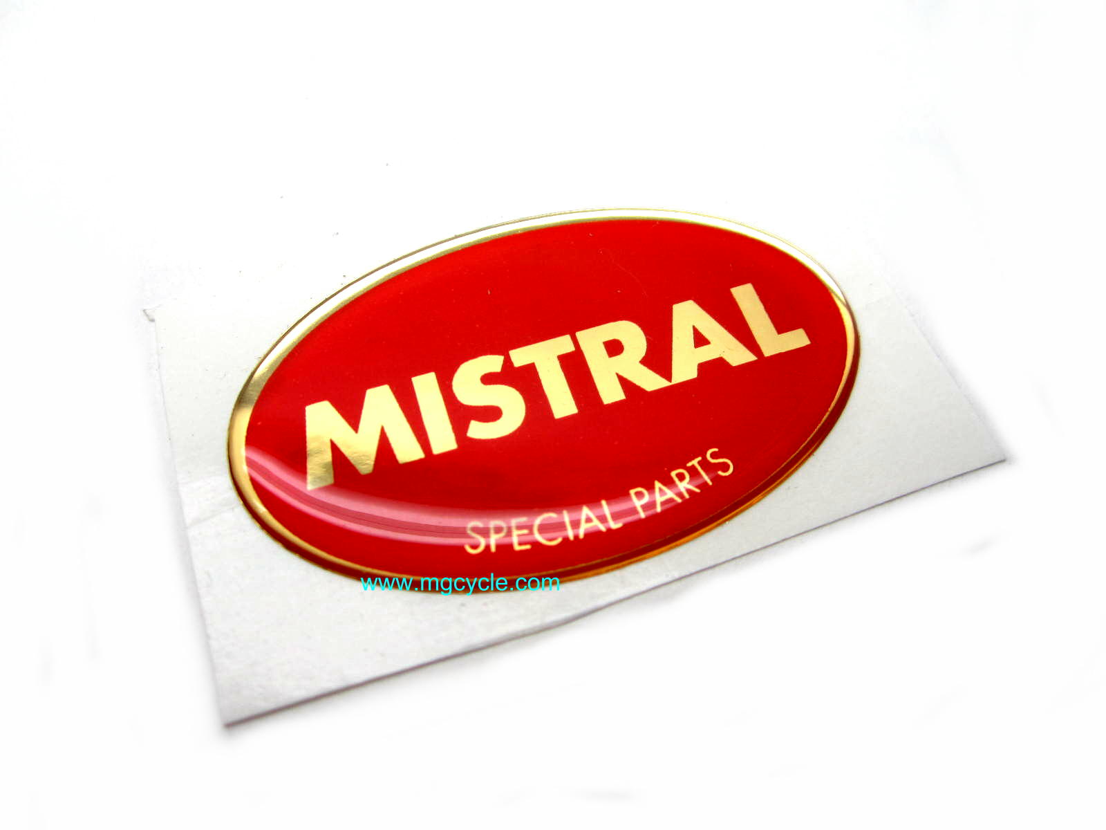 Mistral sticker, metallic vinyl 55mm x 35mm - Click Image to Close